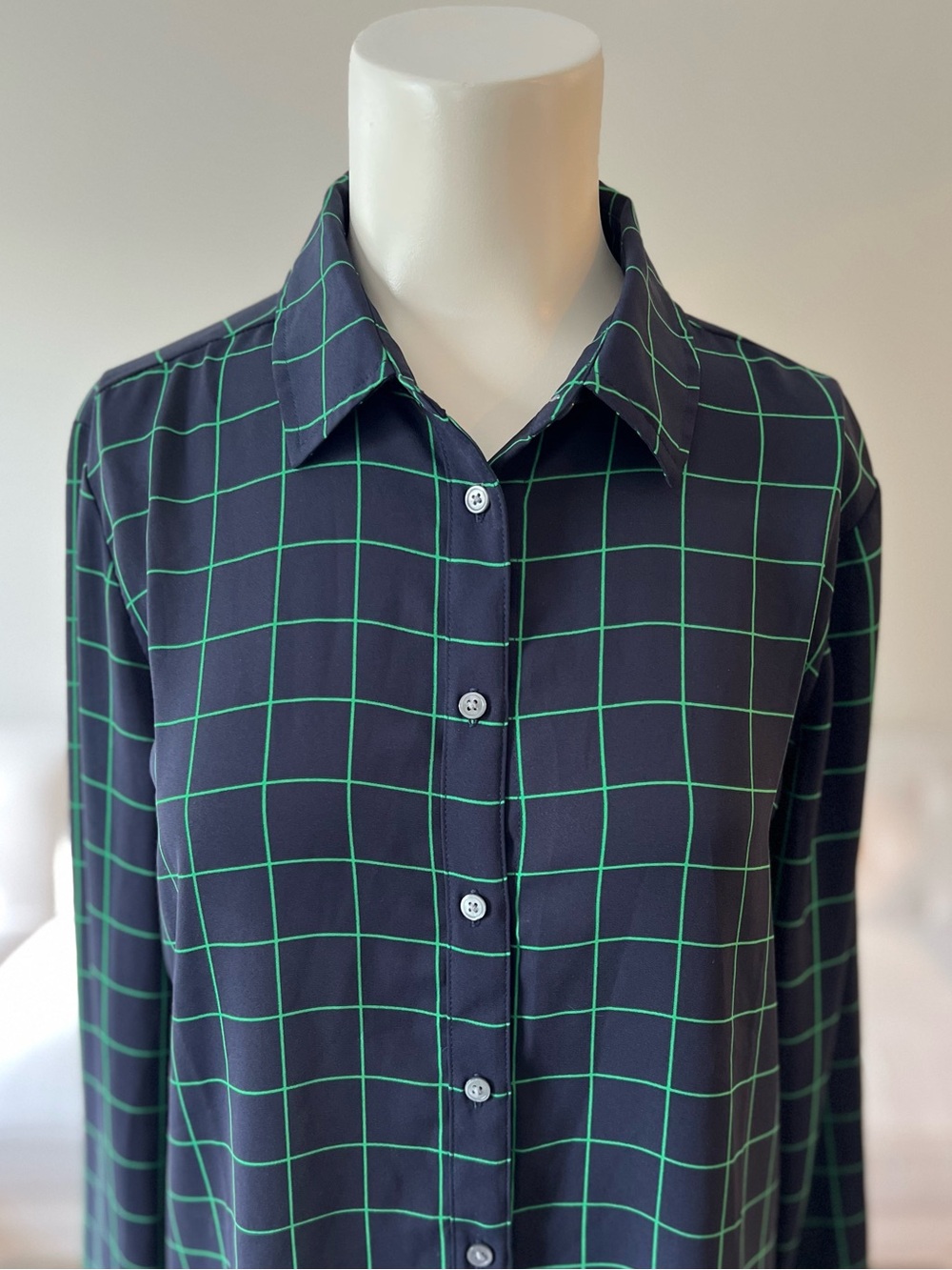 J. Crew Navy Button-Down Shirt Preppy Classic Polished Style